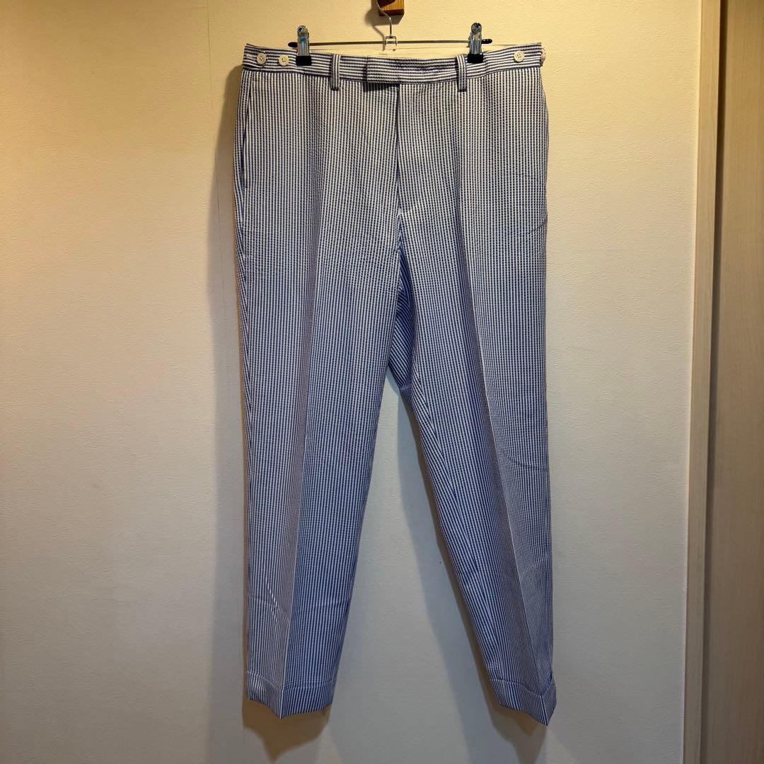 BEAMS PLUS シアサッカー セットアップ 春夏 XL ブルー ホワイト