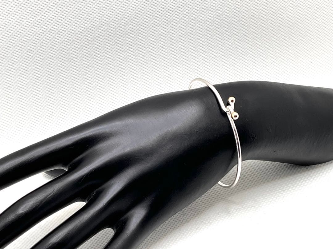 c225 オールドティファニー　ダブルフック　バングル　k14 シルバー　925