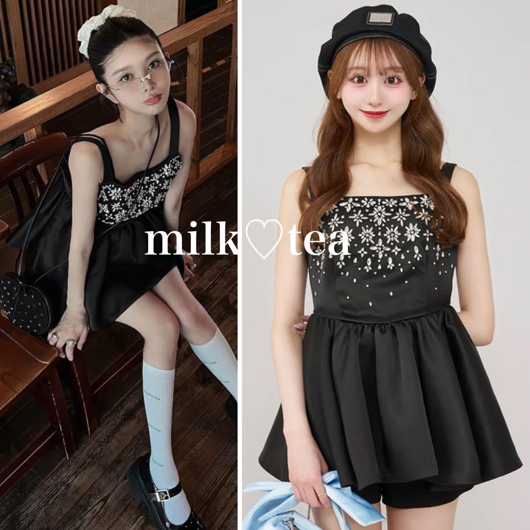 新品タグつき ダーリッチ ジュエリーフレアチュニック ブラック