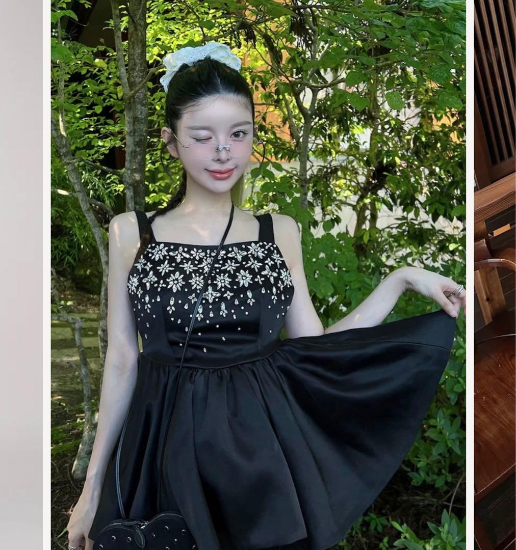 新品タグつき ダーリッチ ジュエリーフレアチュニック ブラック