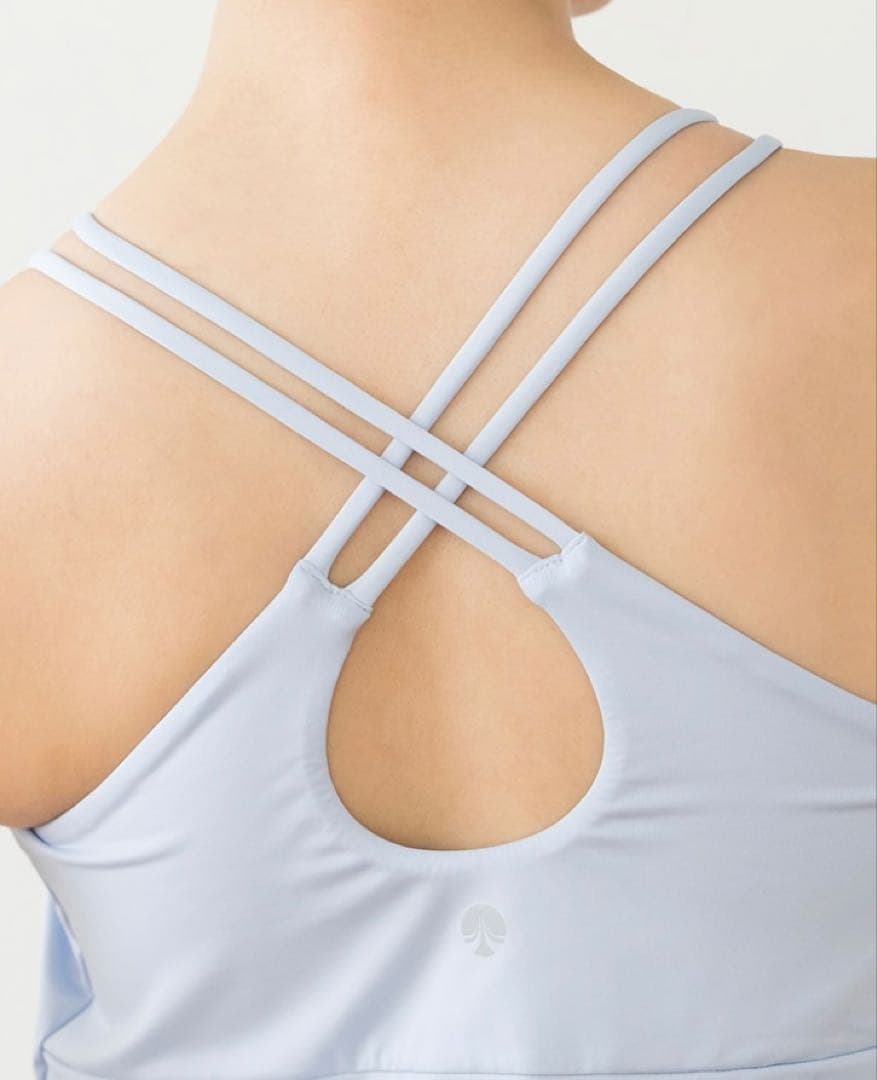 【SUKALA】フロントギャザークロスキャミソール　サンドベージュ　L