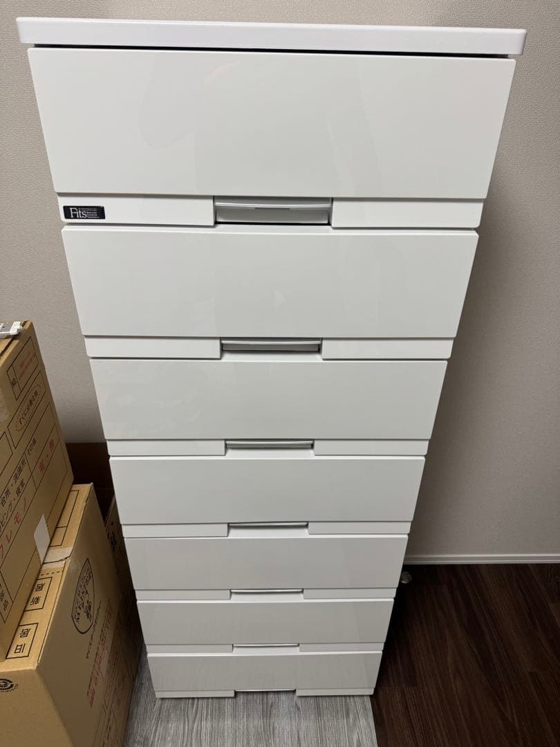 あ*ん様 ニトリ FITS ホワイト 7段 プラスチック チェスト
