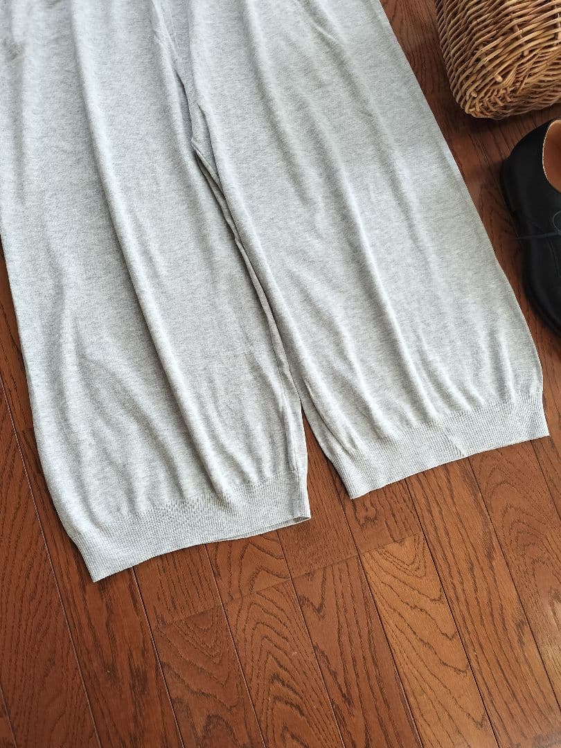 evam eva vie/evam eva コットンニットクロップドワイドパンツ