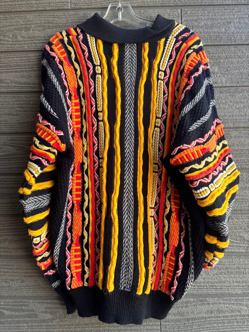 90s COOGI 3Dコットンニット 希少　襟付き　クージー　セーター