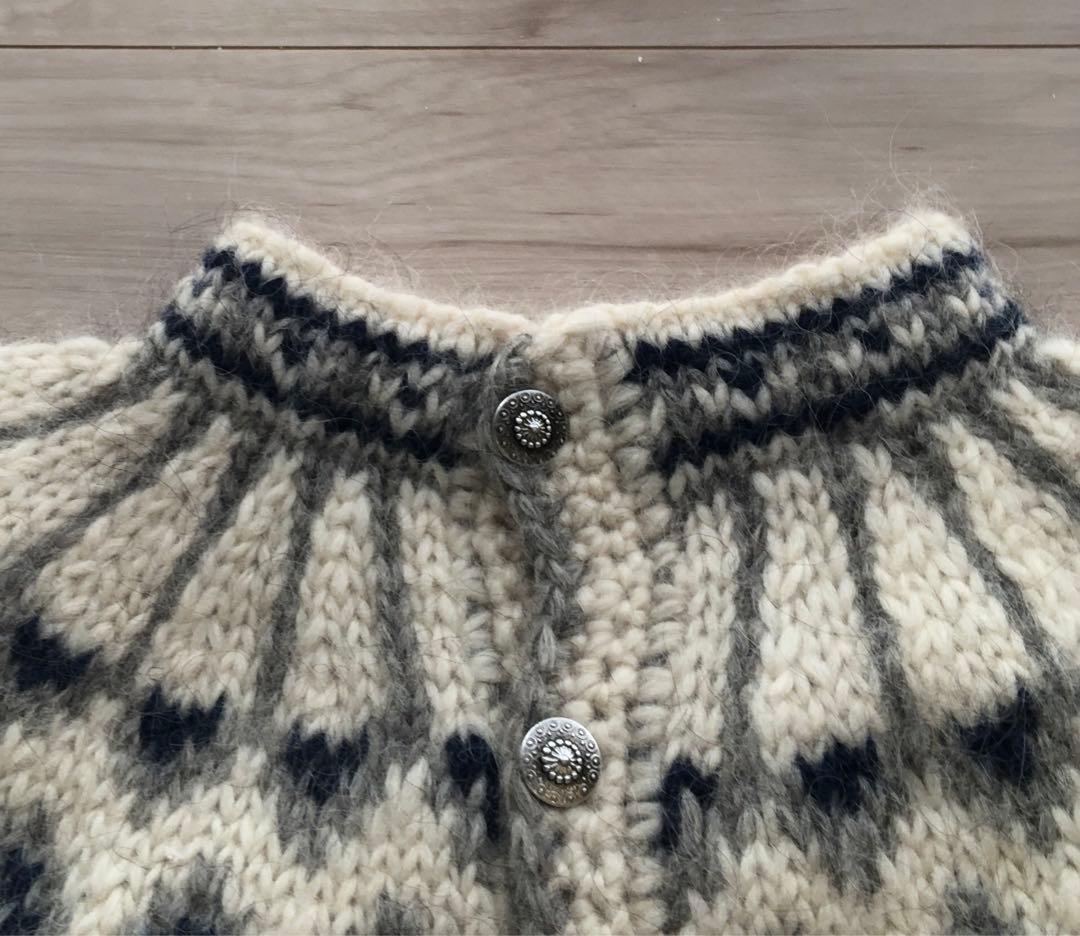 アイスランド製ハンドニットノルディックカーディガン美品ICELANDセーター