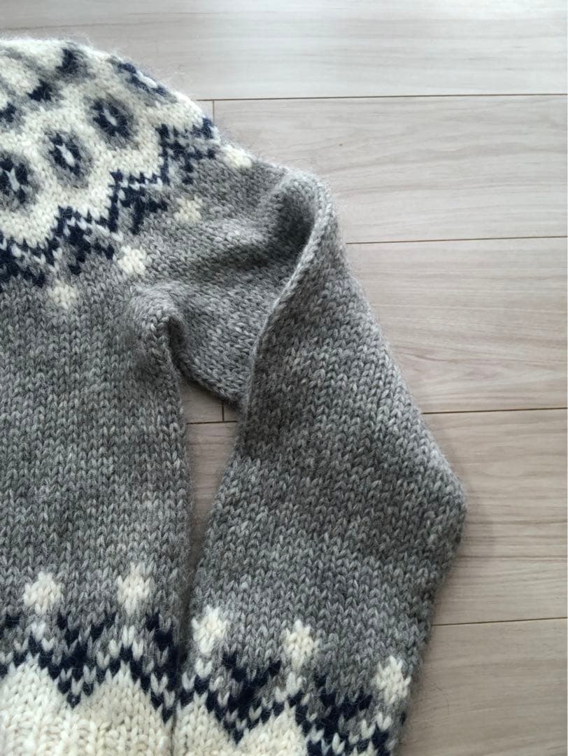 アイスランド製ハンドニットノルディックカーディガン美品ICELANDセーター