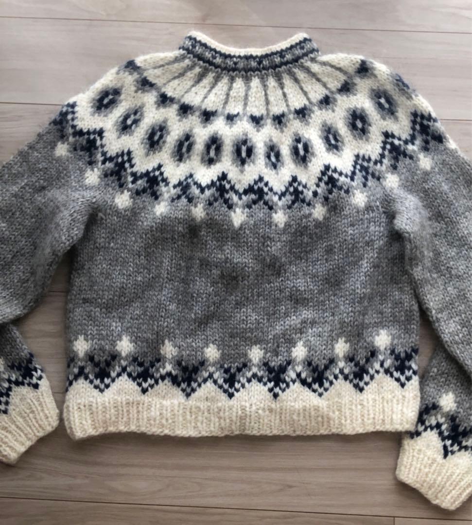 アイスランド製ハンドニットノルディックカーディガン美品ICELANDセーター