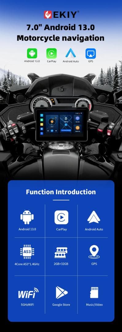 バイク用Android13ナビ