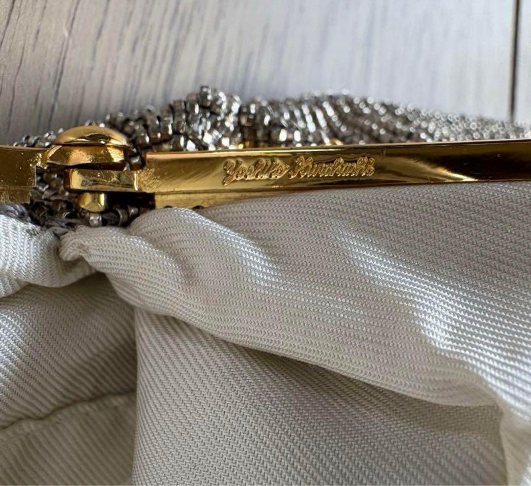 【超希少】倉橋佳子 メタルビーズ バッグ チェーン フリンジ 両面模様 美品