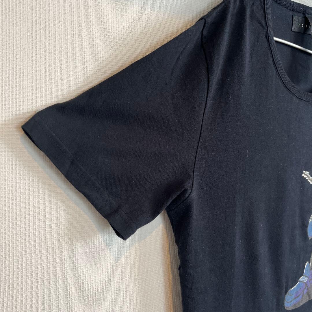 Serina　roar キャラクターグラフィック 半袖Tシャツ 黒