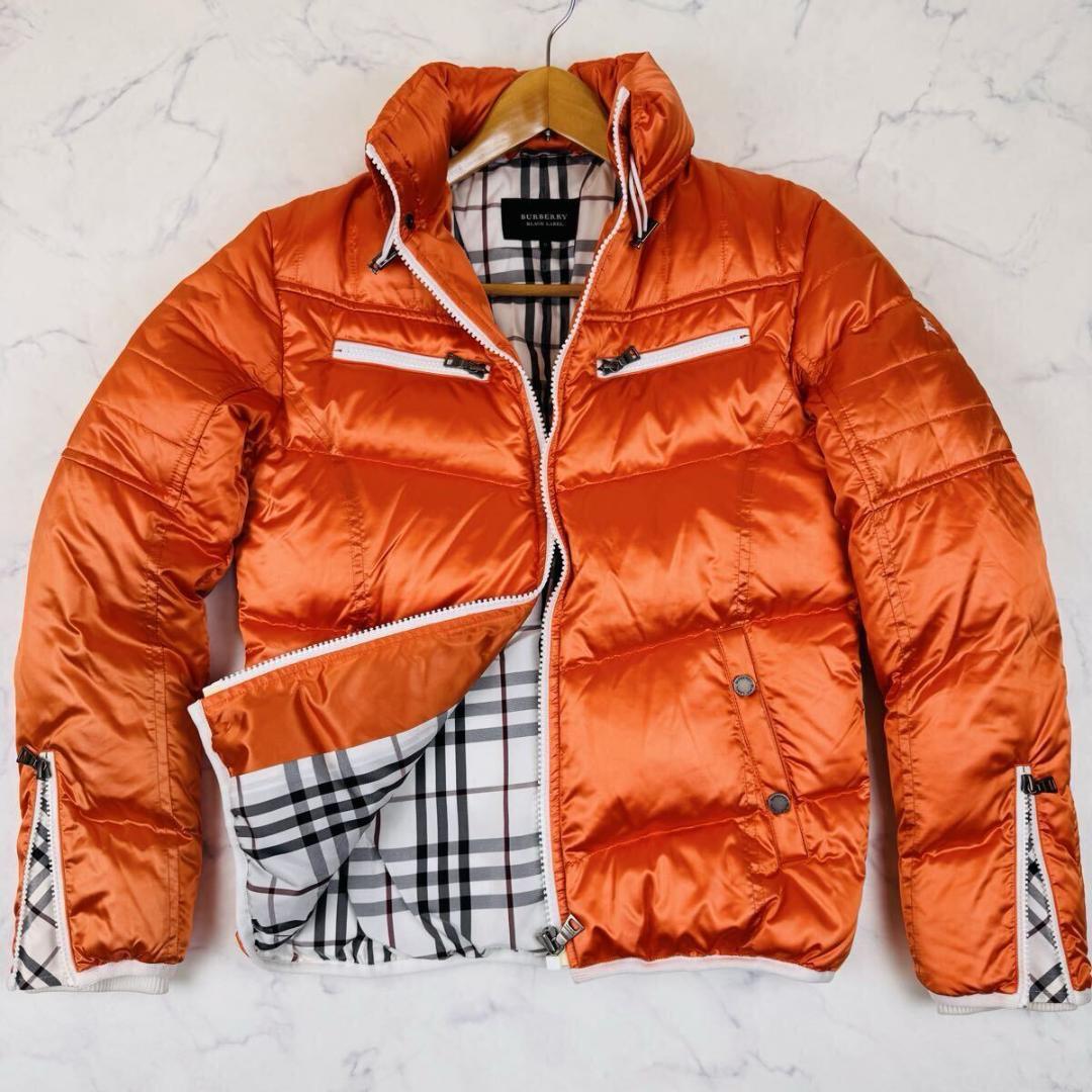 バーバリーブラックレーベル ダウン ライダース ノバチェック ホースロゴ 刺繍