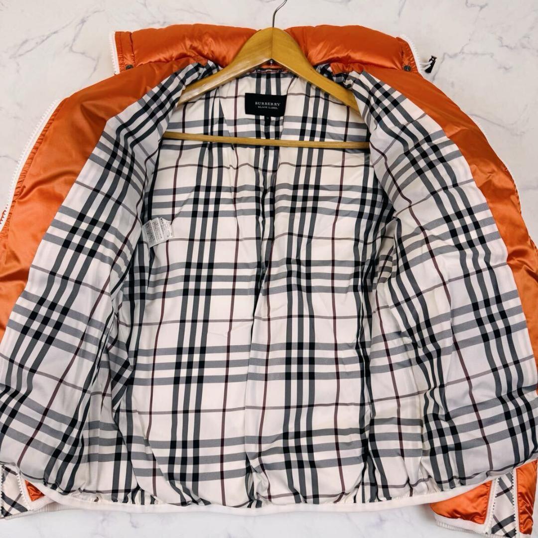 バーバリーブラックレーベル ダウン ライダース ノバチェック ホースロゴ 刺繍