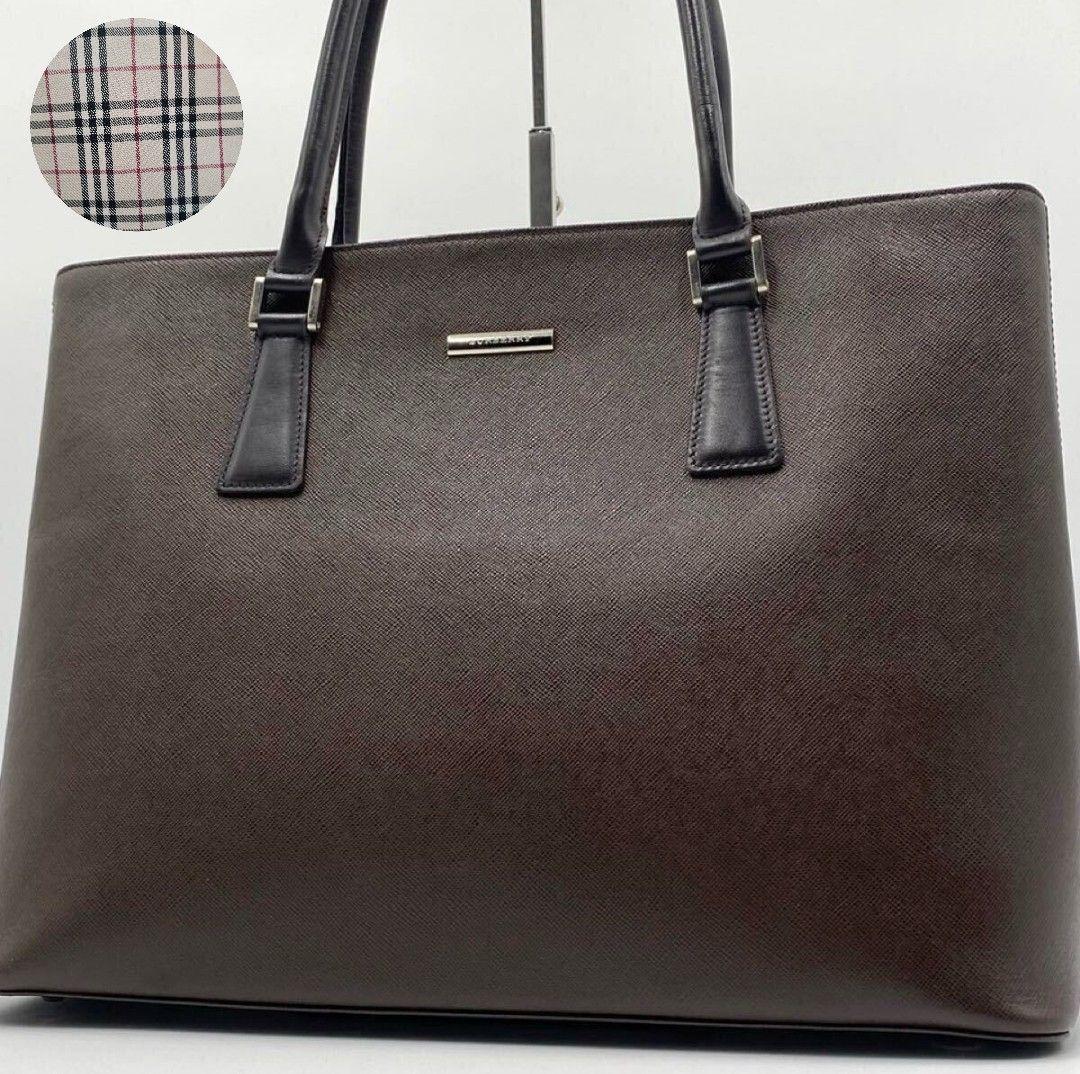 【美品】バーバリー トートバッグ A4収納可 サフィアーノレザー 自立