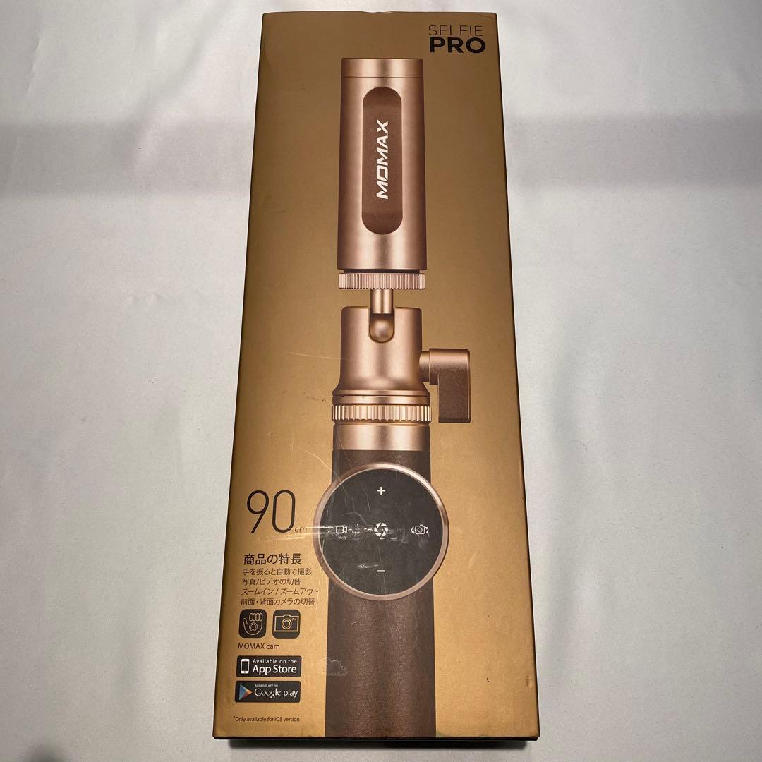 MOMAX SELFIE PRO　ワイヤレス自撮り棒　ケース付き　ゴールド
