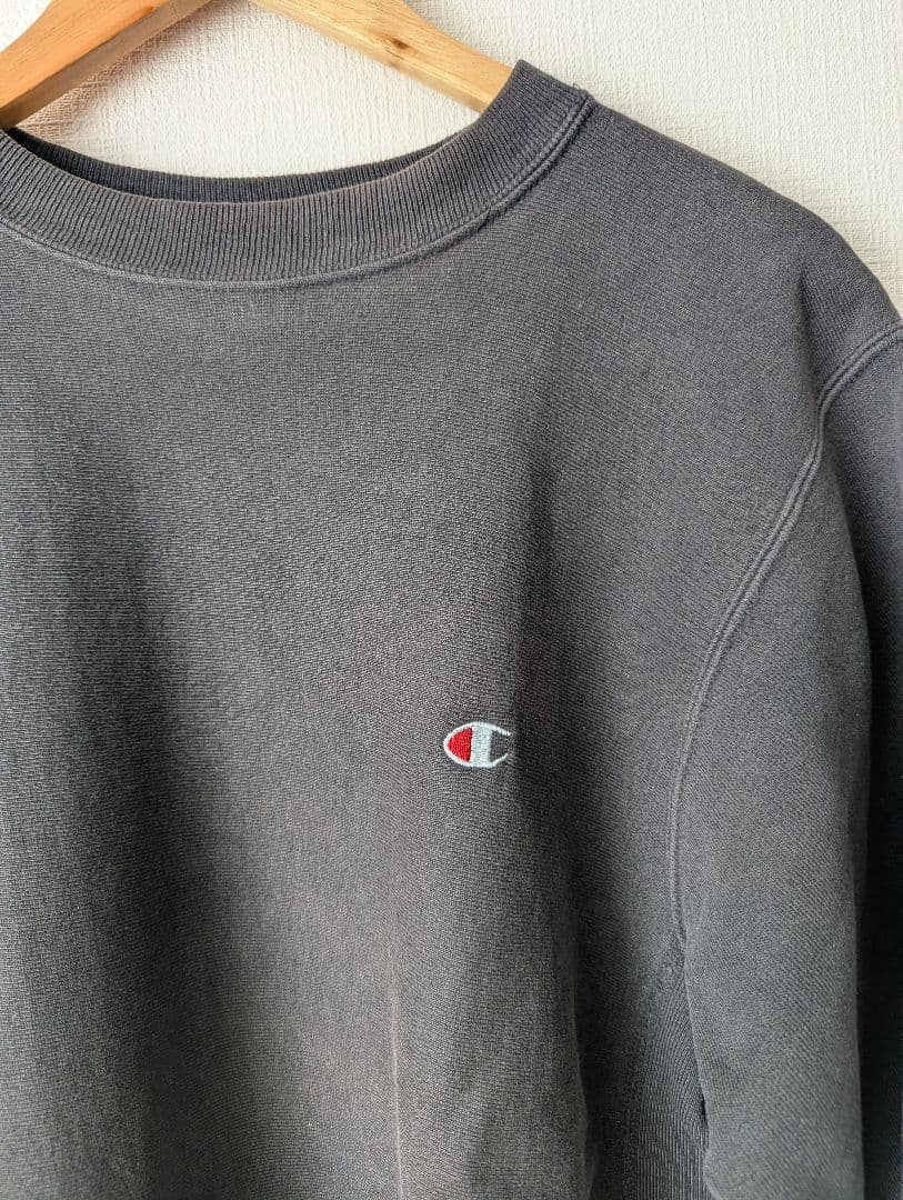 90s Champion リバースウィーブ スウェット 無地 ブラック