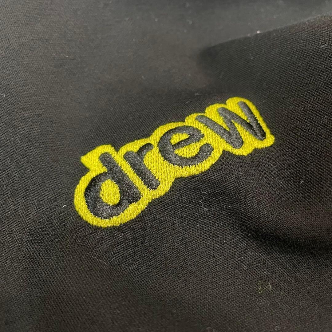 美品drew house フーディー パーカー Lニコちゃんロゴバックプリント黒