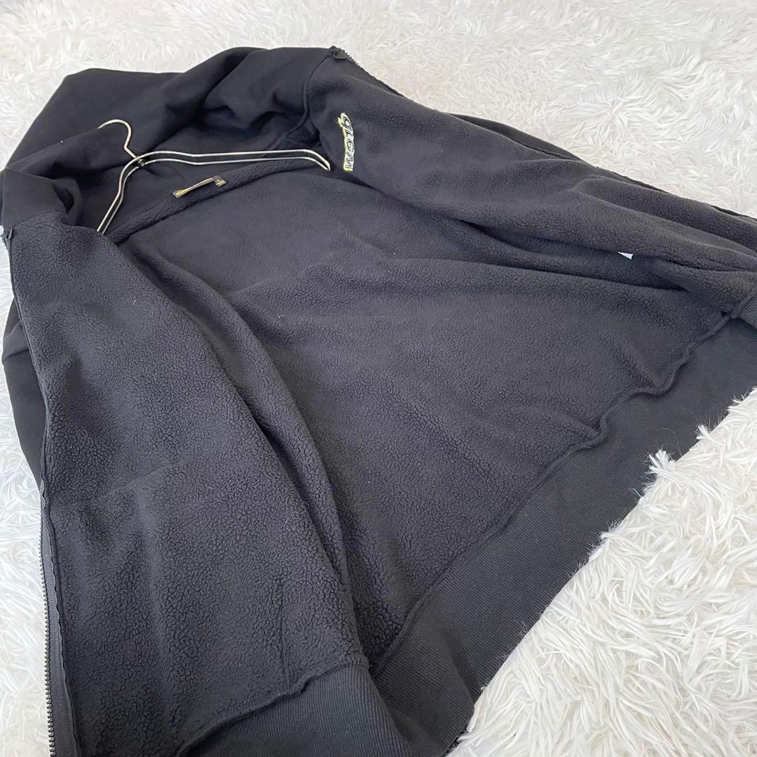 美品drew house フーディー パーカー Lニコちゃんロゴバックプリント黒