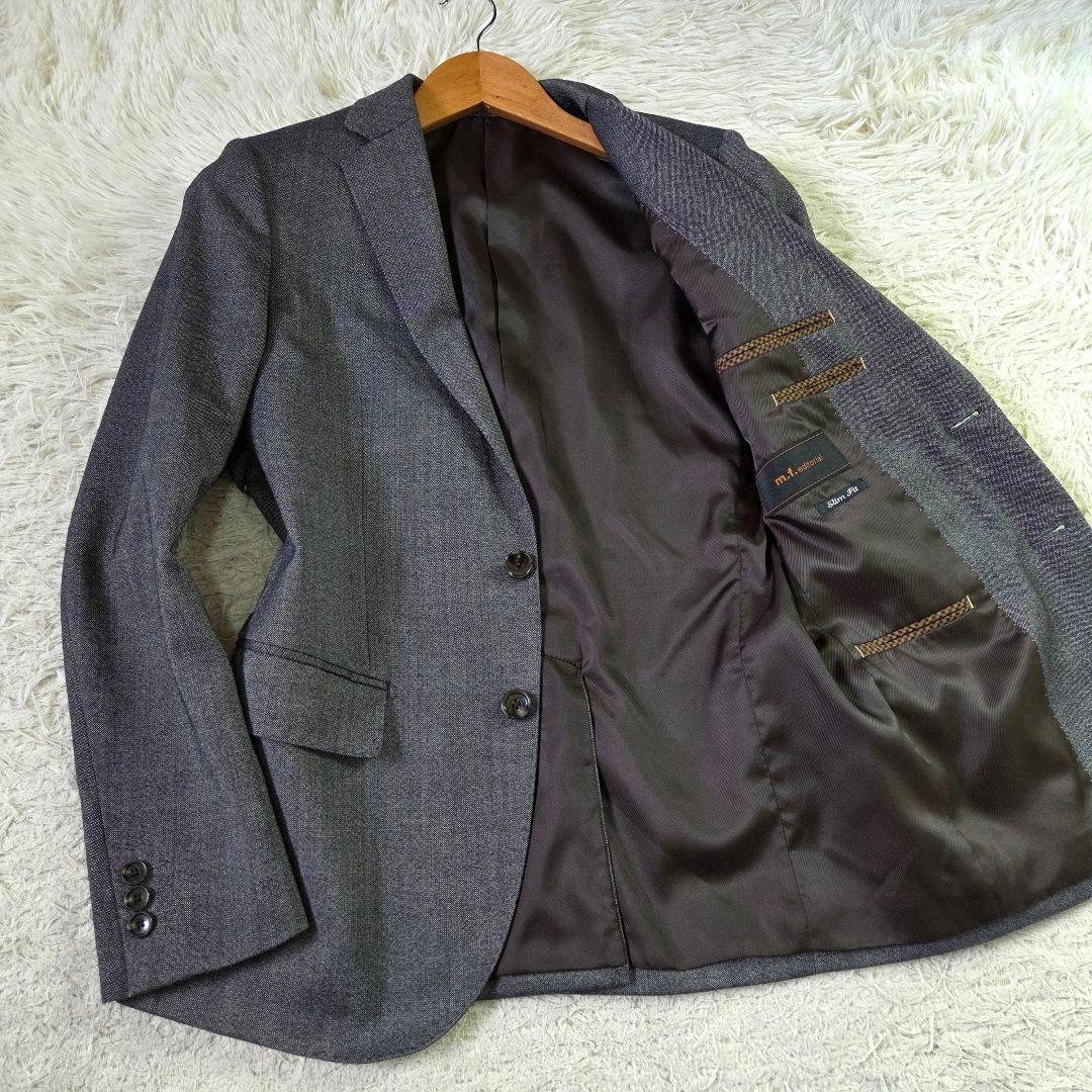 美品 エムエフエディトリアル 3ピース スーツ シャイニーウール サイズS