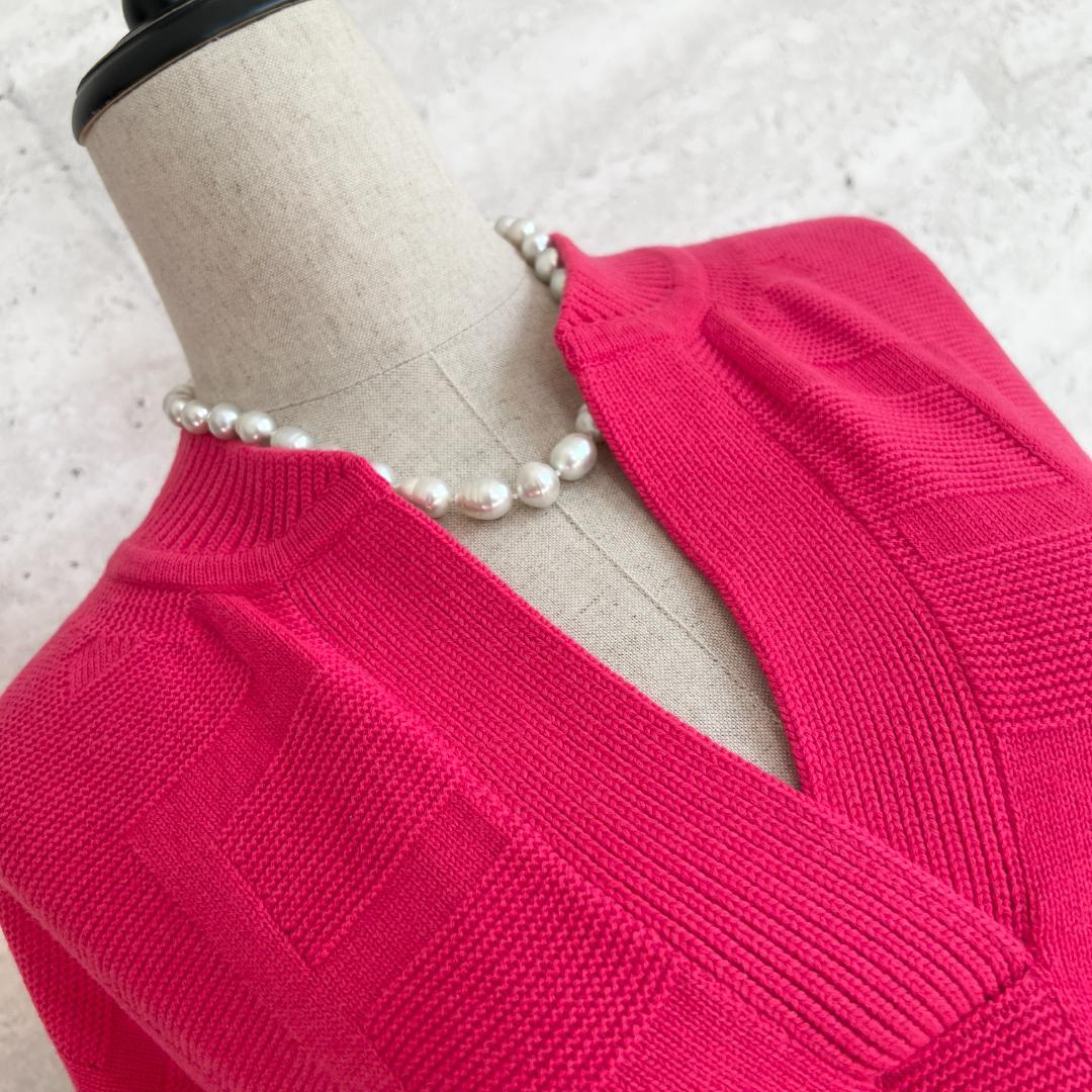 極美品★HERMES★Hジャガード★キーネック★ロングニット★チュニック