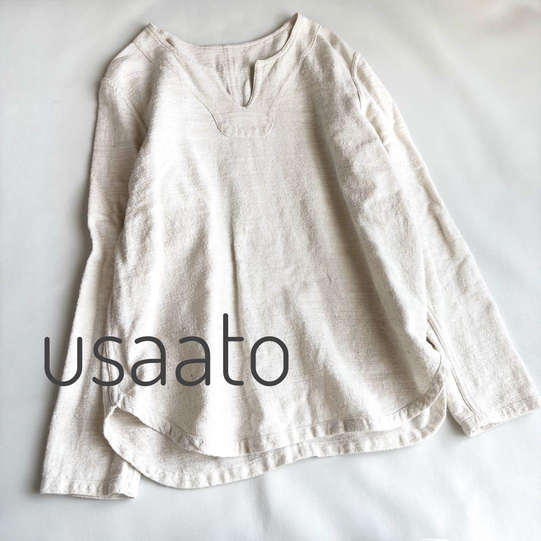 ussato うさと　うさとの服　手織り　ハンドメイド　プルオーバー　手紡ぎ