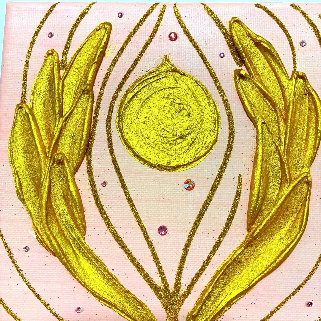 開運絵画　龍神様　宝珠　観音様の手　金箔　祈願成就　金箔