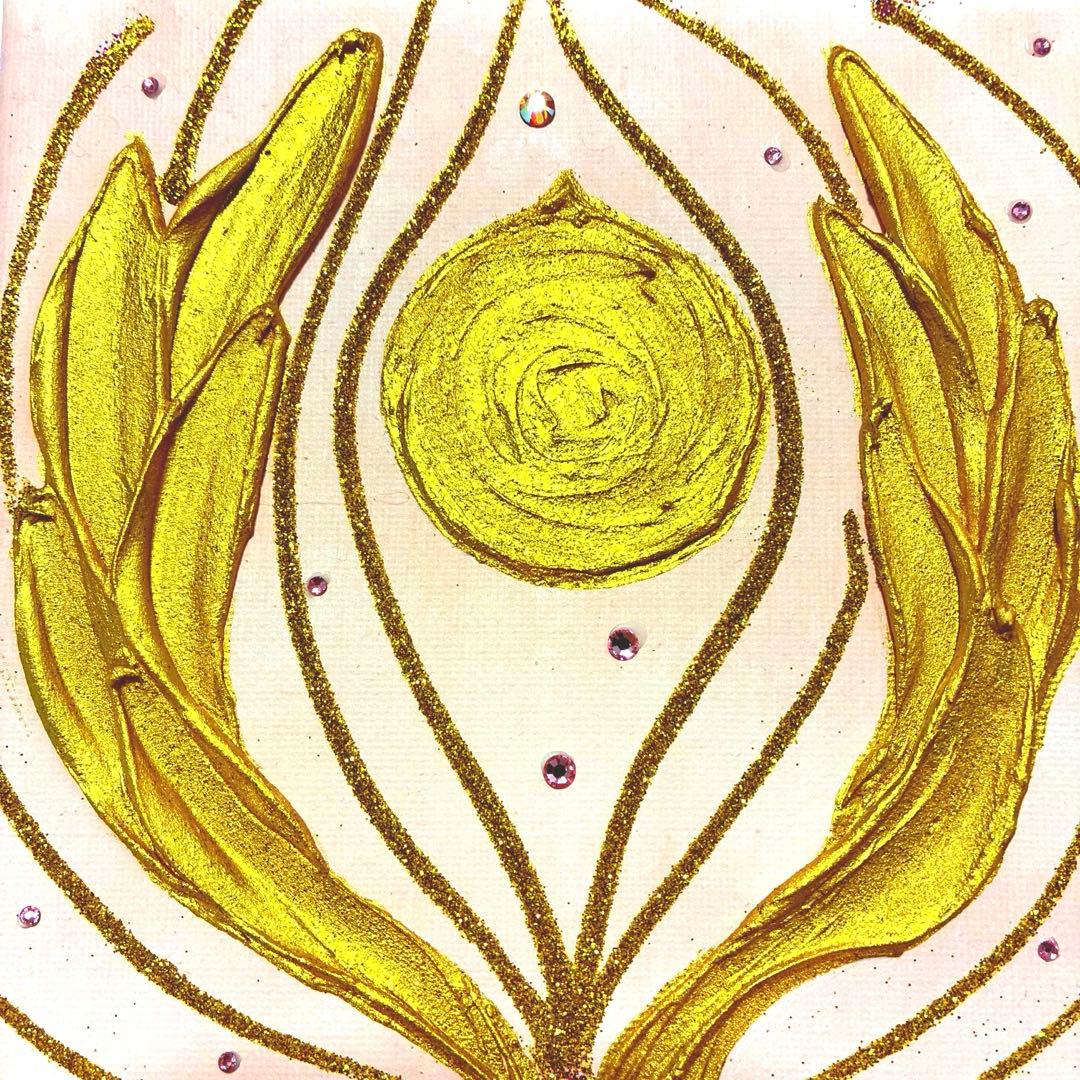 開運絵画　龍神様　宝珠　観音様の手　金箔　祈願成就　金箔