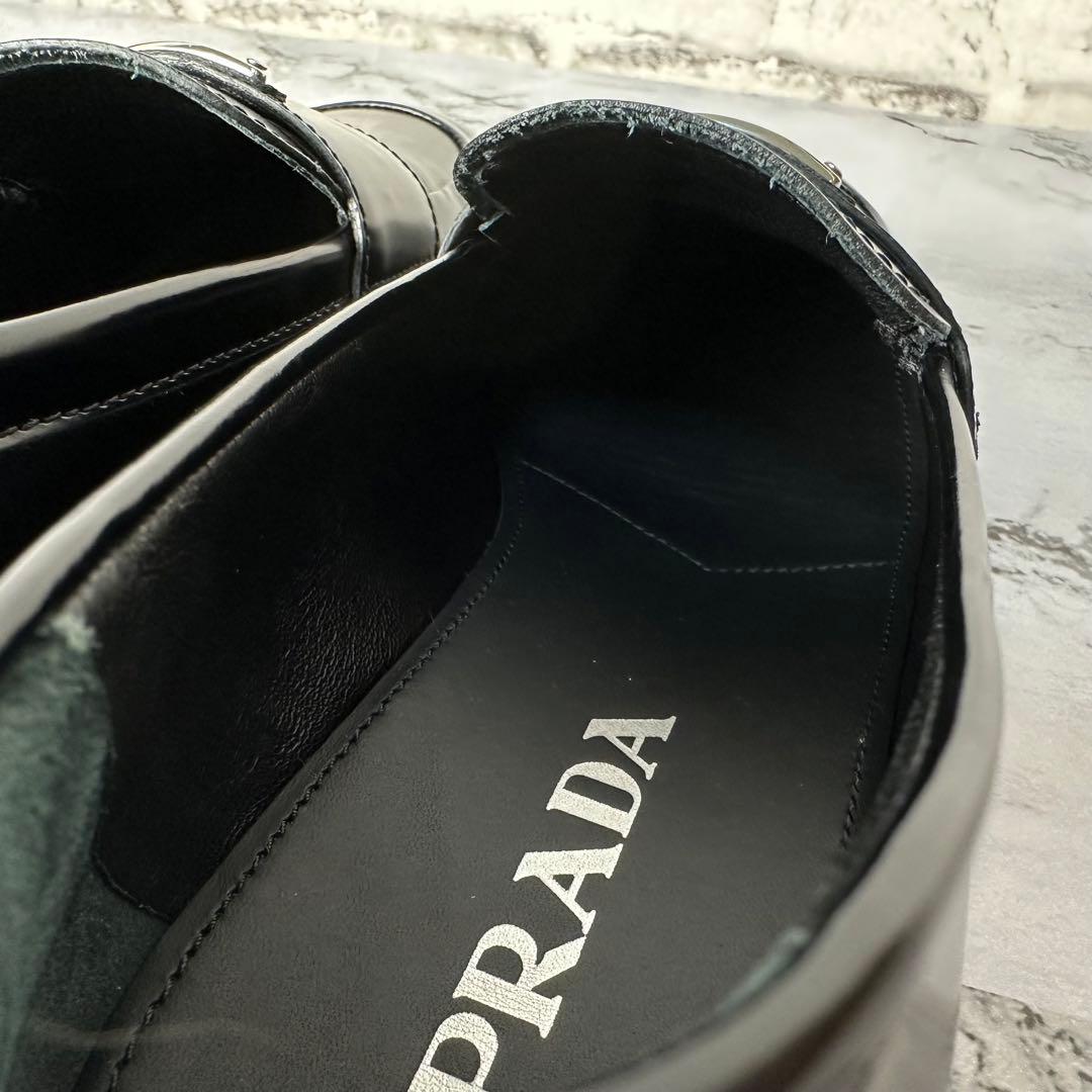 ほぼ未使用✨プラダ ブラッシュドレザー 三角ロゴ ローファー 付属品完備