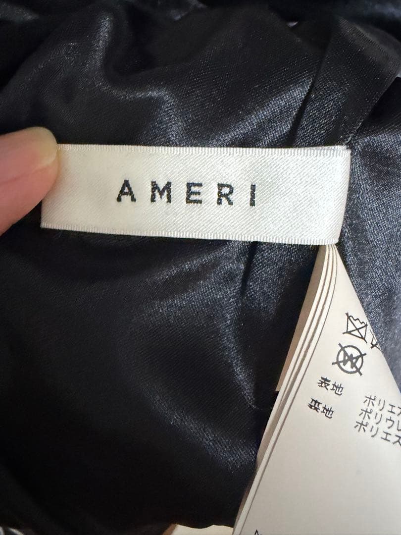 AMERI MANY WAY TULLE VEIL DRESS ベロア生地