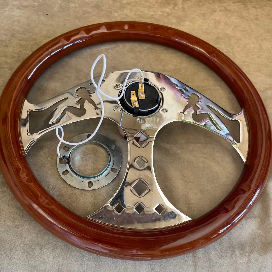 シンディ クロームレディウッドステアリング