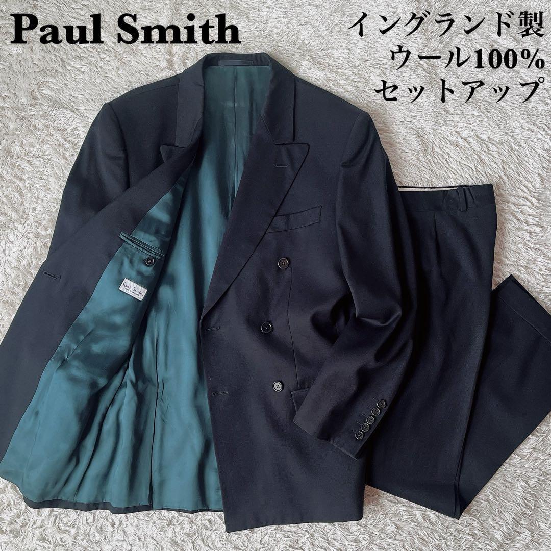 ポールスミス ダブルジャケット スーツセットアップ ダークネイビー ウール