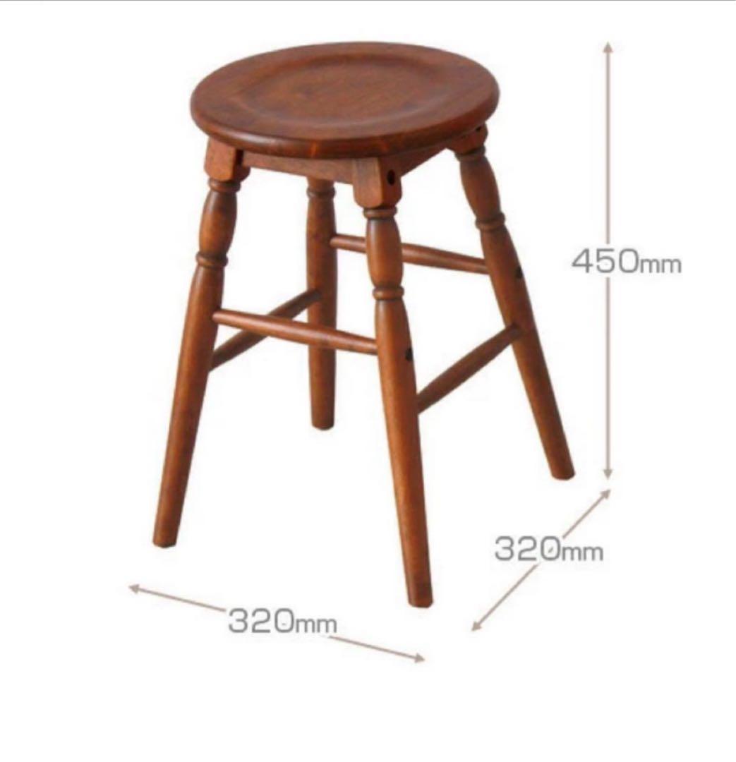 美品】市場家具 オマージュ スツール 丸椅子 木製 2脚セット カントリー