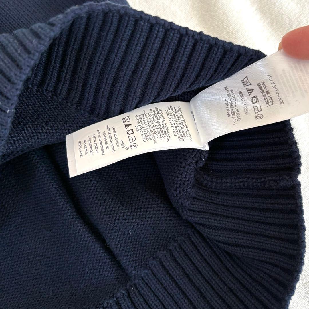 新品 ポロラルフローレン ハーフジップ ニット S 紺 ネイビー