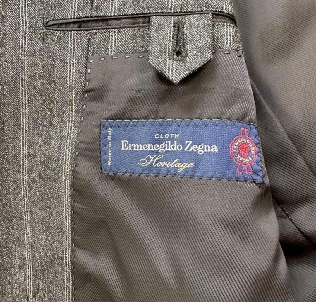 SHIPS 高級生地ゼニア ストライプ スーツ 総裏 本切羽 48 L