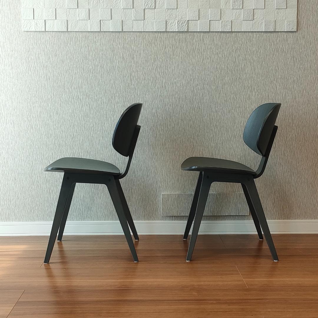 藤栄　カマーWチェア　2脚セット　ダイニングチェア　天然木