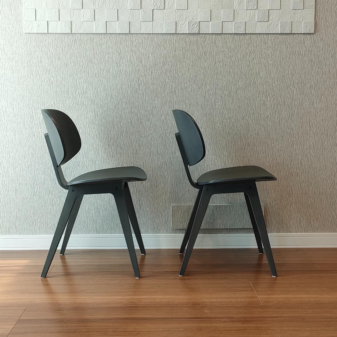 藤栄　カマーWチェア　2脚セット　ダイニングチェア　天然木