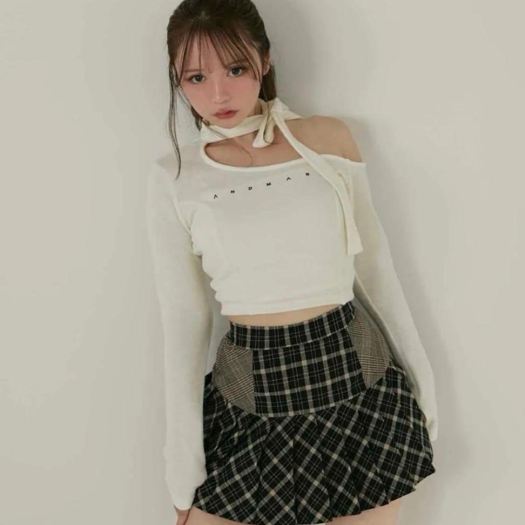 ANDMARY 正規品 Nana ribbon oneshoulder tops