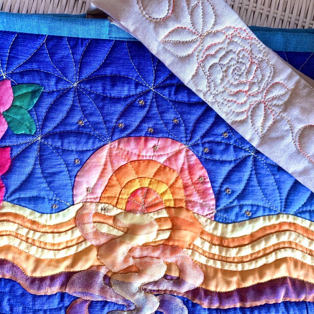 ハワイアンキルト　バッグ　タペストリー　フラガール 鳥　ハワイ　オーダー