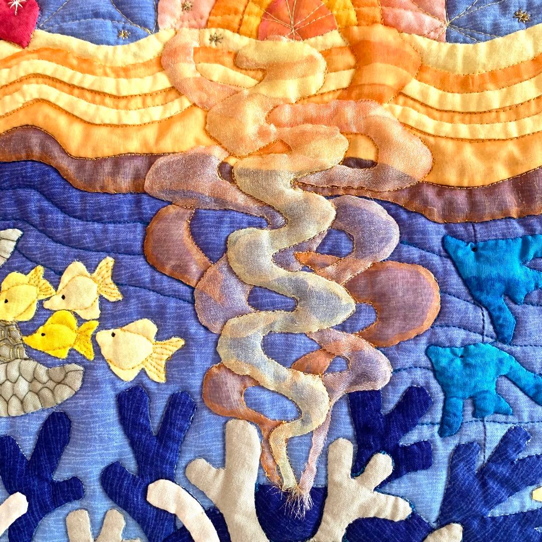 ハワイアンキルト　バッグ　タペストリー　フラガール 鳥　ハワイ　オーダー