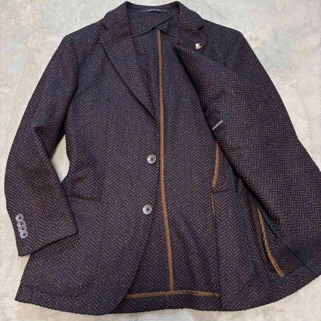 美品✨タリアトーレ カシミヤ ヘリンボーン テーラードジャケット シルク 2B