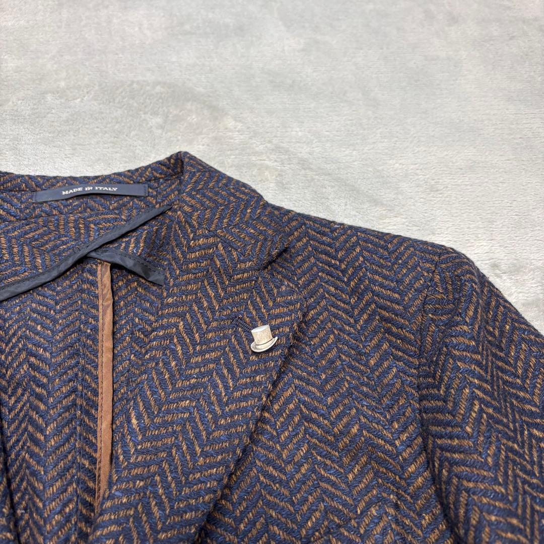 美品✨タリアトーレ カシミヤ ヘリンボーン テーラードジャケット シルク 2B