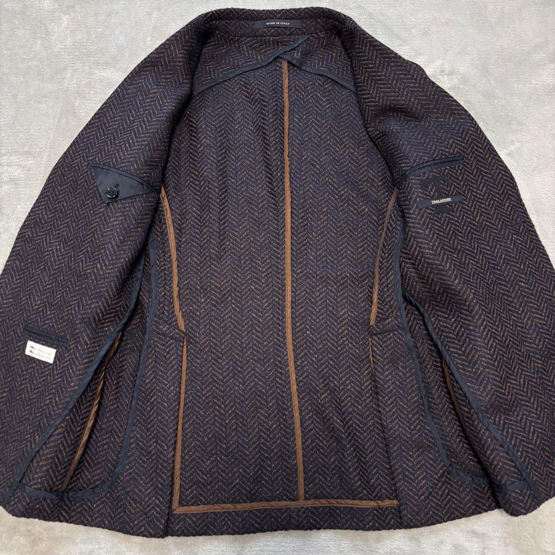 美品✨タリアトーレ カシミヤ ヘリンボーン テーラードジャケット シルク 2B