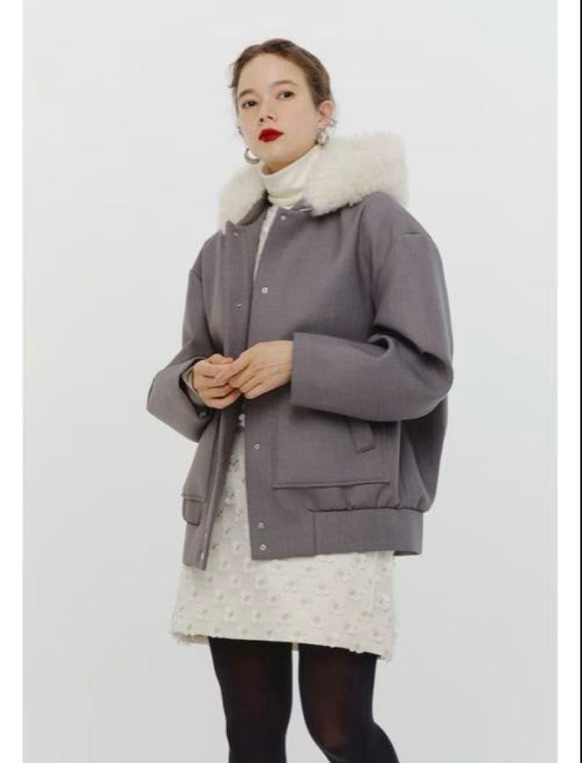yori shirocon プードルフードボンディングジャケット　グレー 38