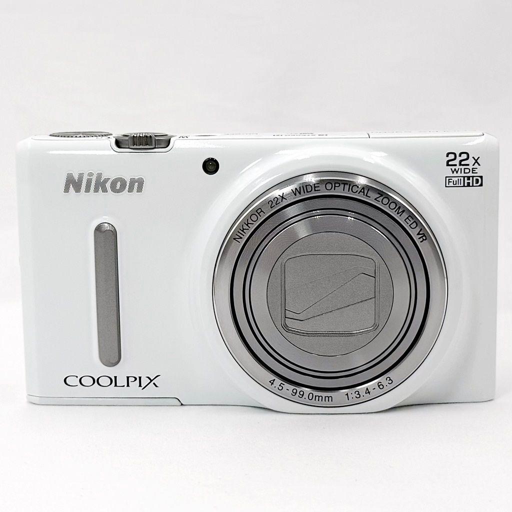 【美品】ニコン COOLPIX S9600 ホワイト コンデジ カメラ 中古