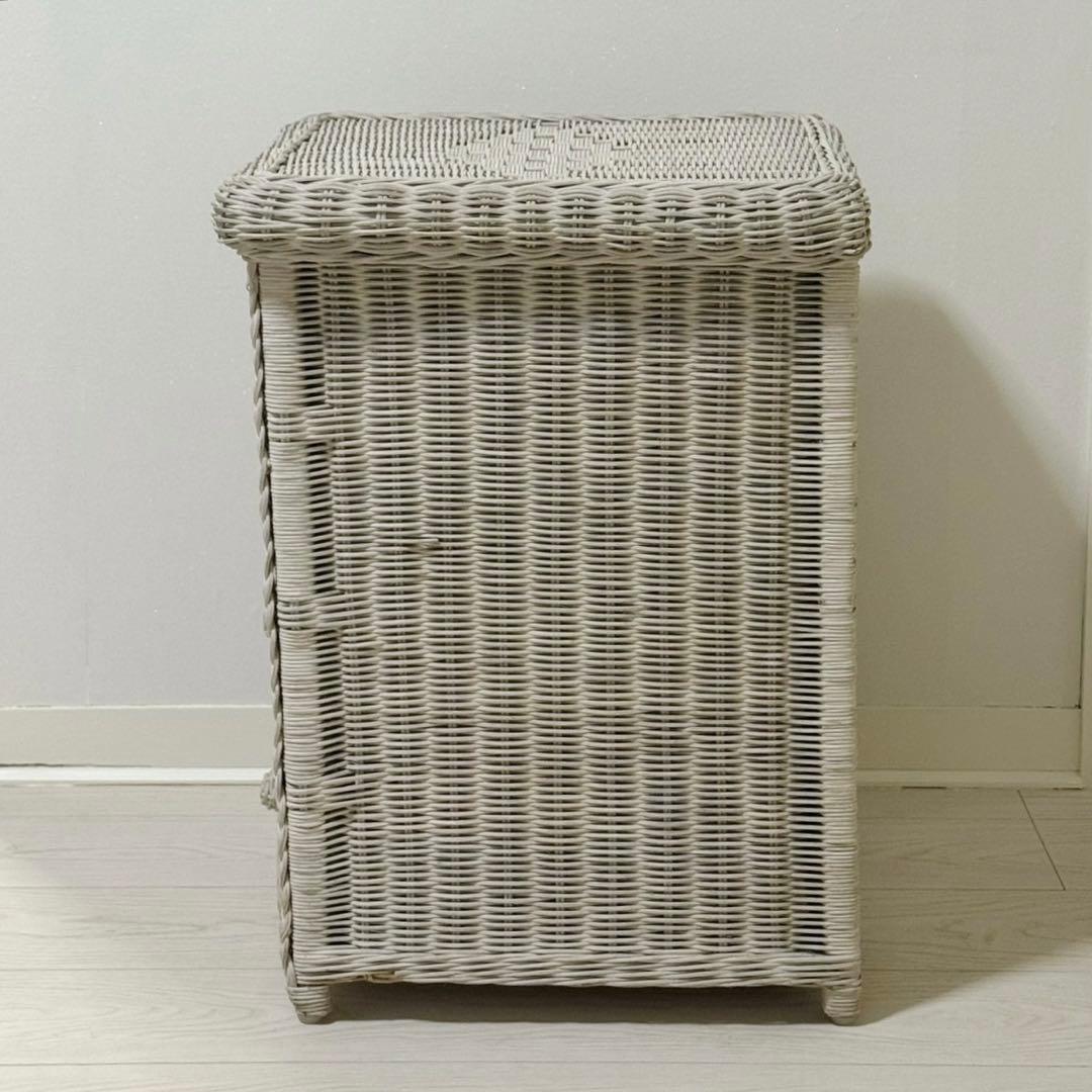 ヴィンテージアンティークフレンチカントリーラタン4段チェスト