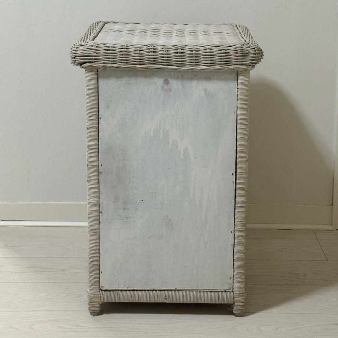 ヴィンテージアンティークフレンチカントリーラタン4段チェスト