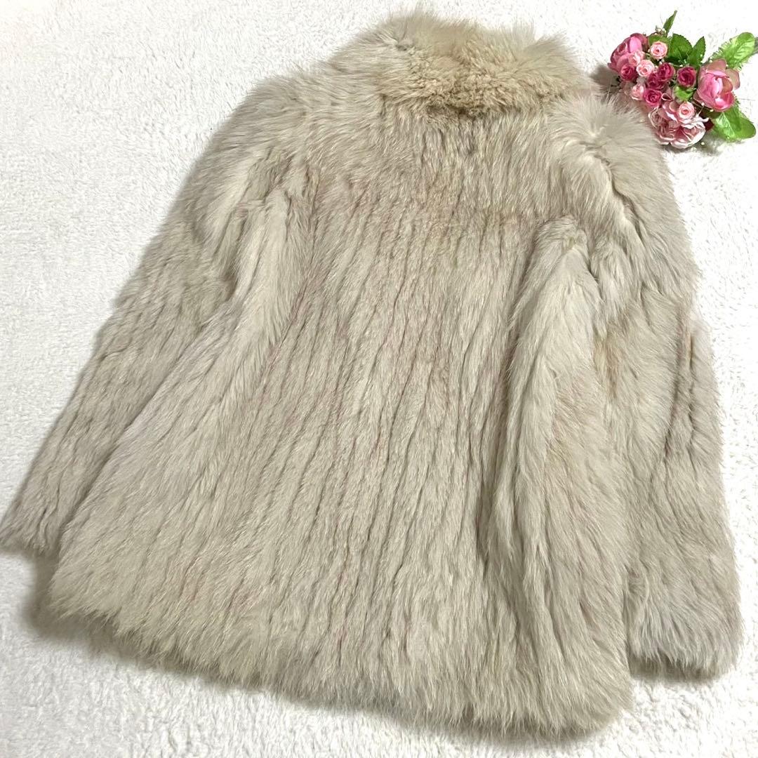 【美品】 フォックスファー 本毛皮 コート サイズ9号 ボリューム◎