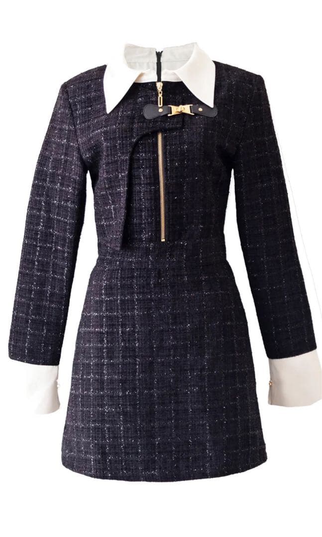 Randy ブラックツイードミニワンピース 最終値下げ