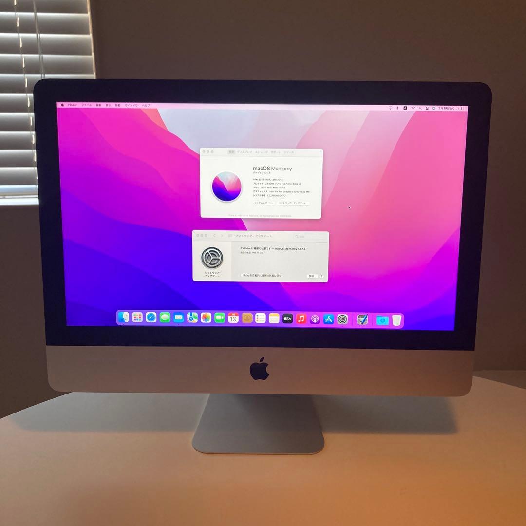 【美品】iMac 21.5-inch, Late 2015,i5,SSD