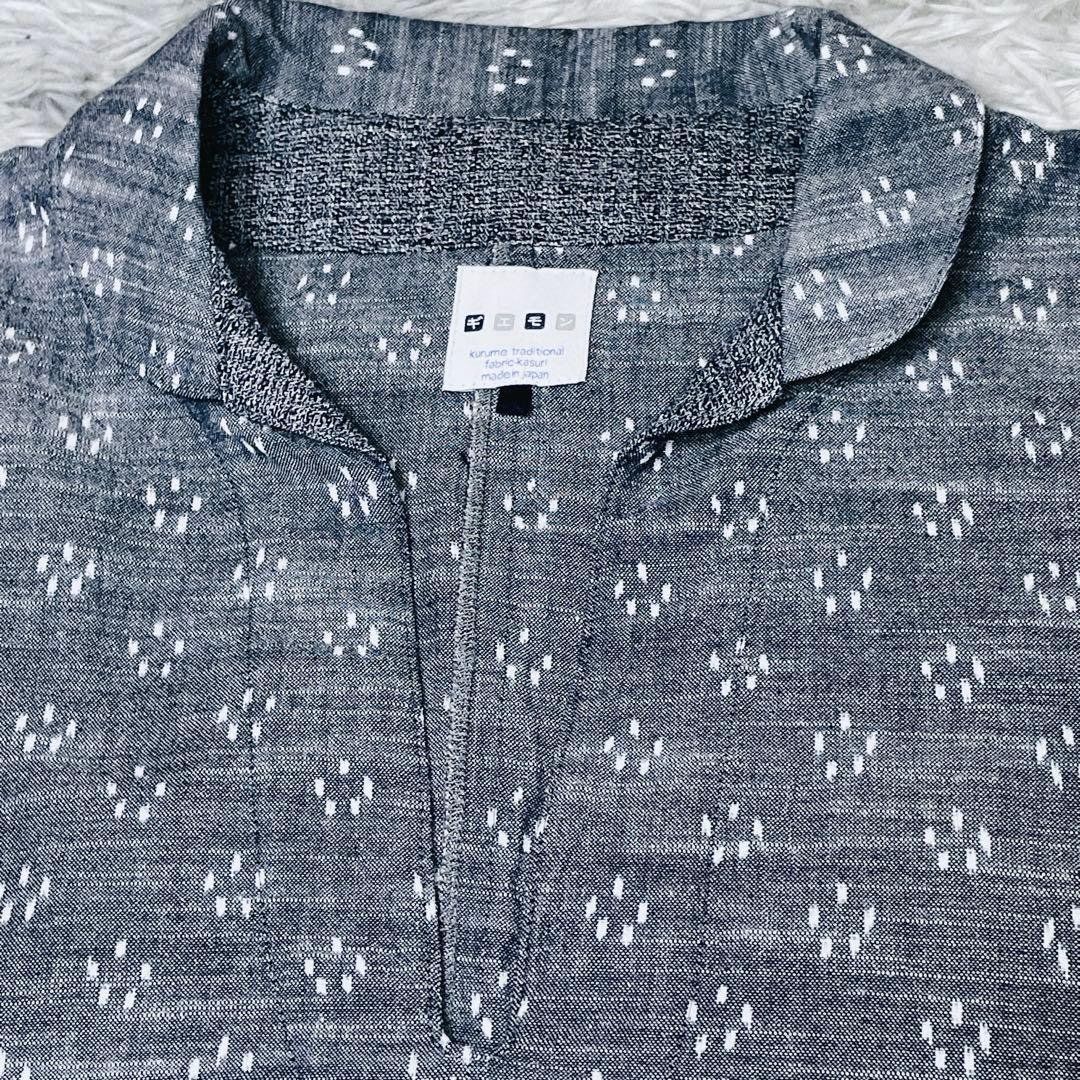 桜丸様　儀右ヱ門 ギエモン 久留米絣 半袖 チュニック 綿100% 日本製