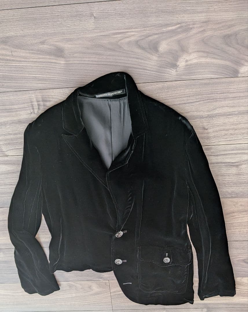 Y‘s yohjiyamamoto ベルベット　ジャケット　ブラック
